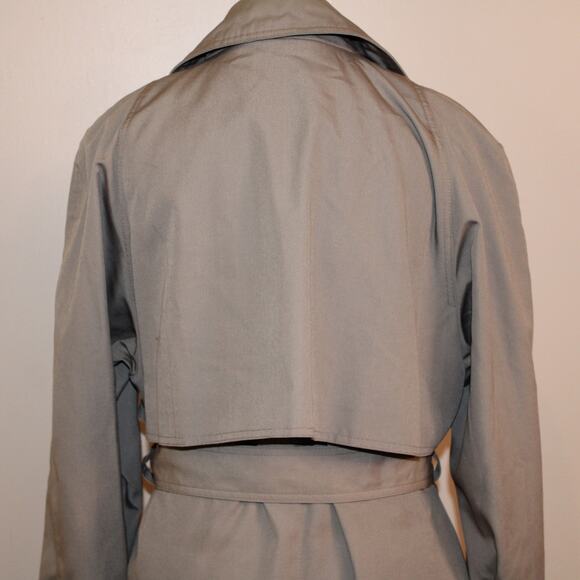 VTG BREM Rainwear Ladies Trench Coat, Double Button, Belted Long sz 12 Petite - Picture 8 of 10